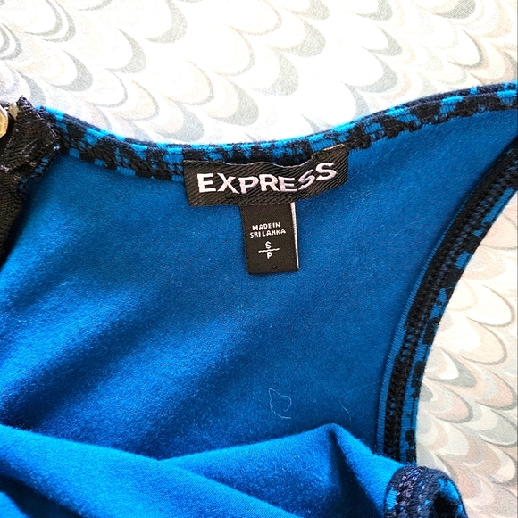 EXPRESS Blue and Black Tank Top/Blouse - Picture 3 of 3